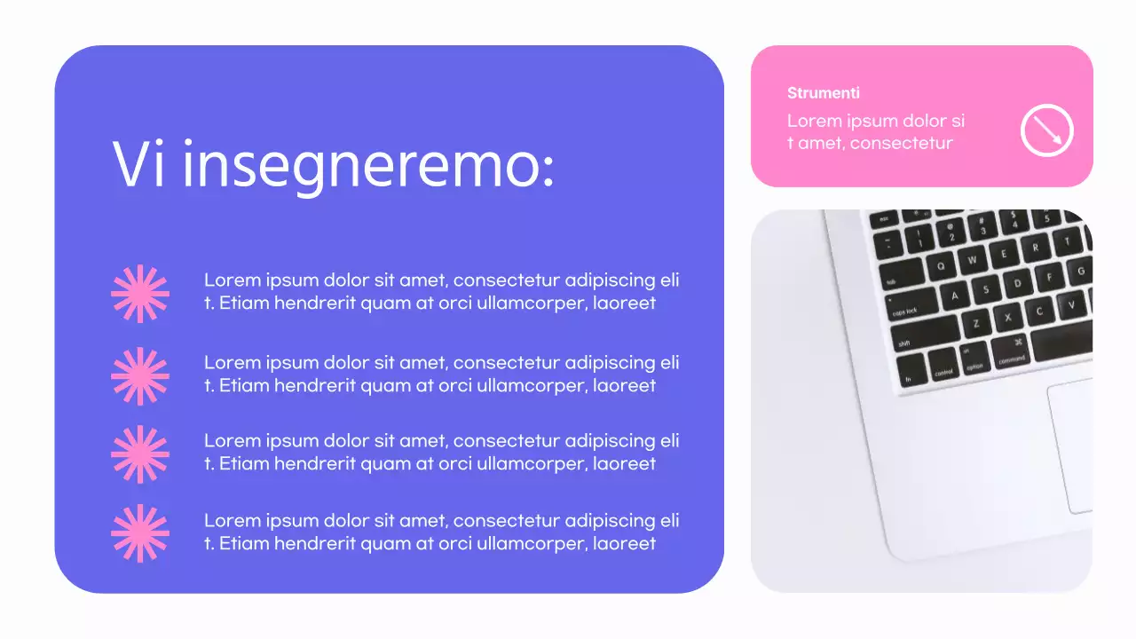 Promozione del corso di Grafico Moderno Rosa Porpora