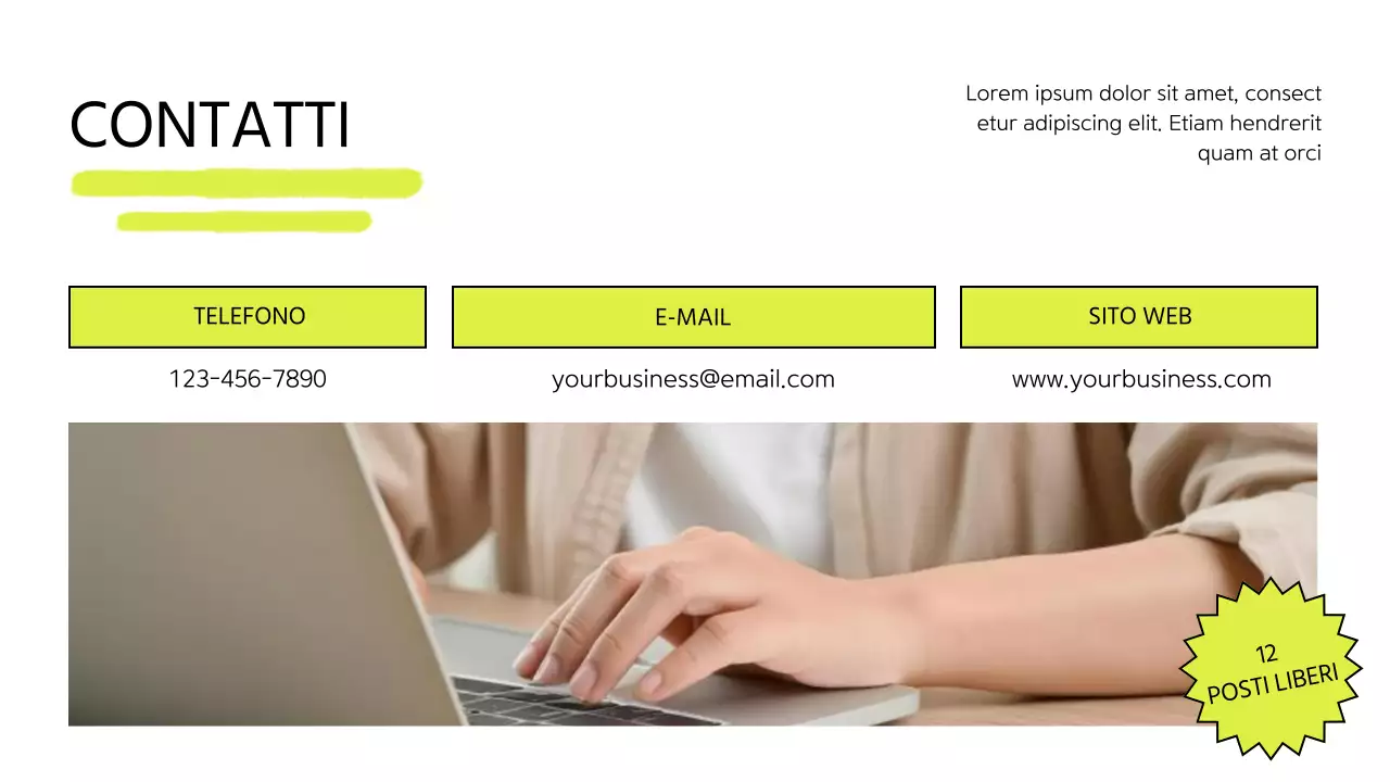 Promozione di un corso online moderno in bianco e lime