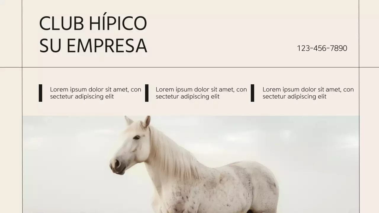 Presentación de la empresa Beige Minimal Horse Club