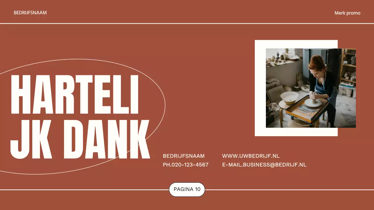 Bruin en grijs modern aardewerk Studio zakelijke promotie