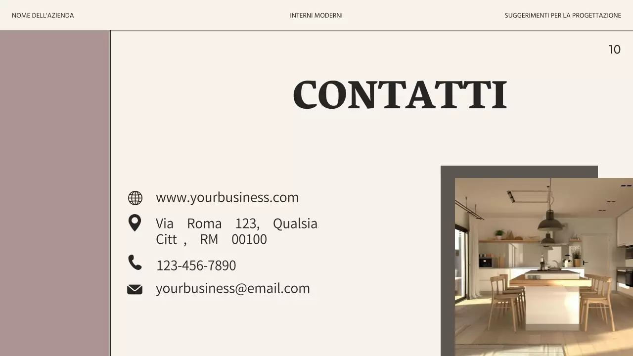 Promozione commerciale dello studio di interior design moderno beige e nero