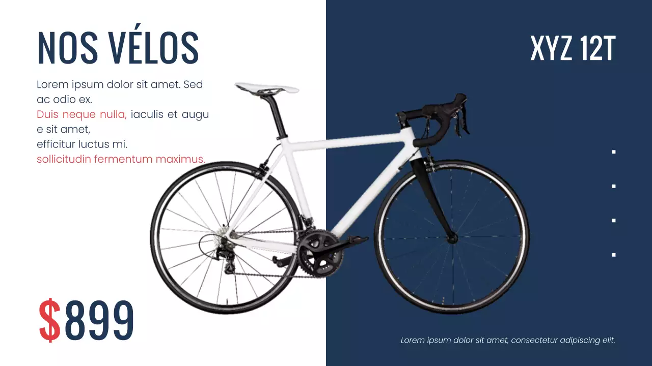 Présentation de la société Navy Red modern minimal Bike Shop