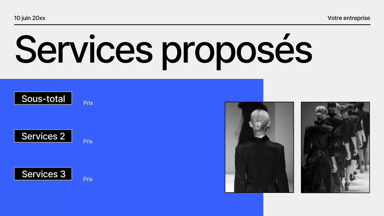 Proposition de projet géométrique moderne noir et bleu