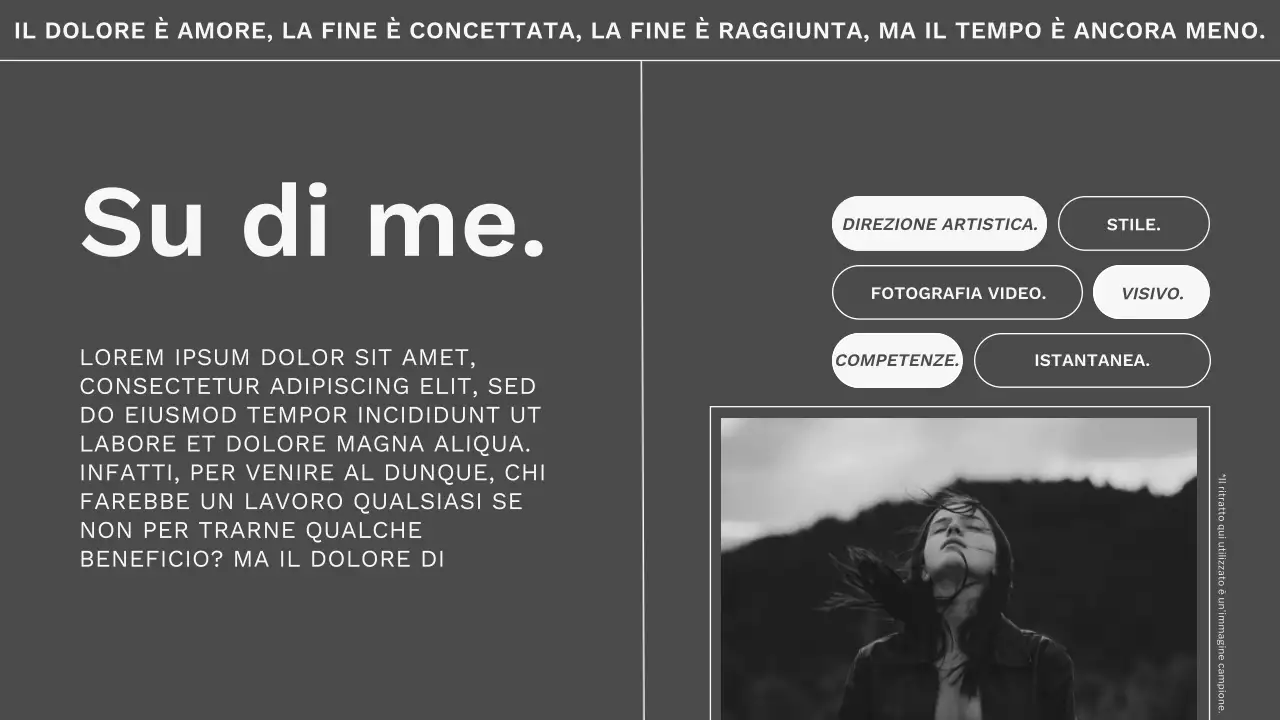 Tendenza grigia e bianca Materiale minimale per portfolio di fotografi