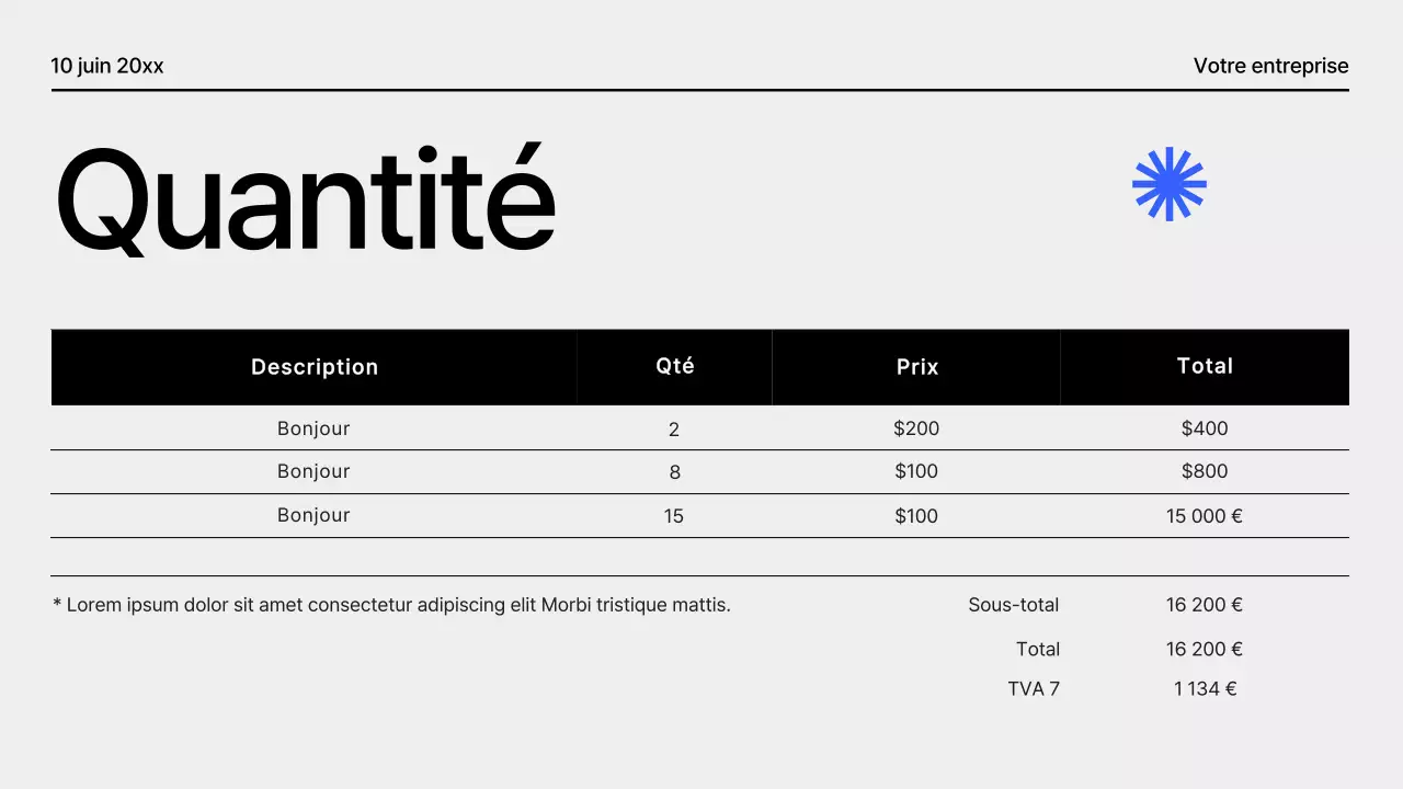 Proposition de projet géométrique moderne noir et bleu