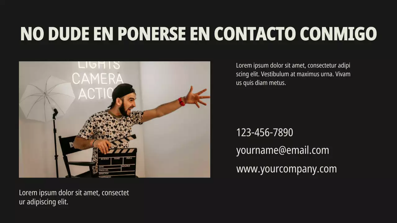 Cartera negra minimalista de director de cine