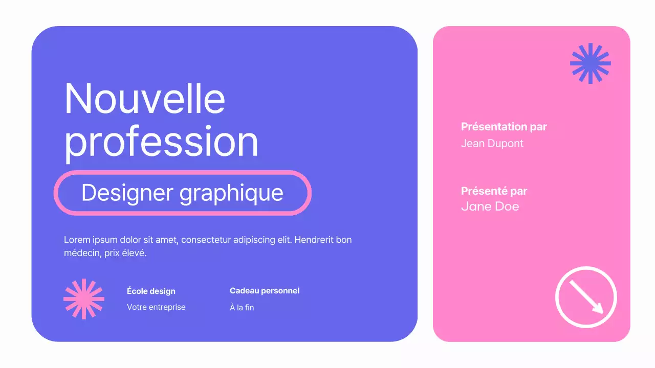 Promotion du cours de graphiste moderne Purple Pink