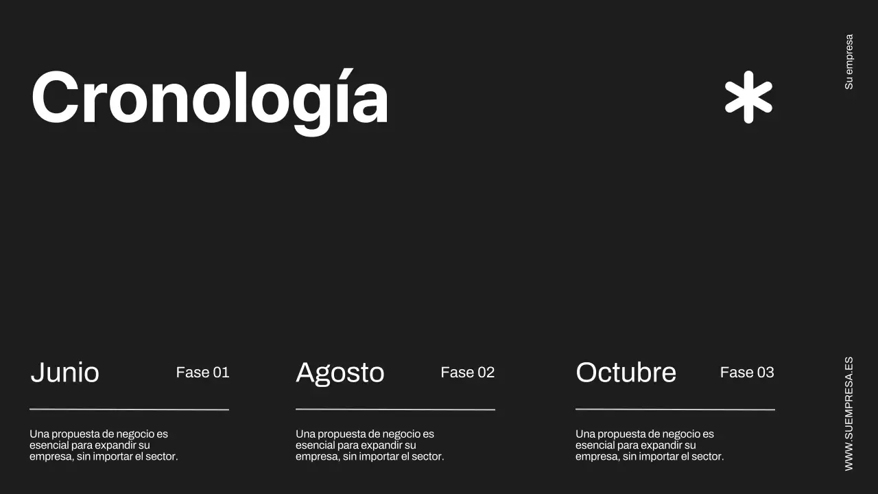 Propuesta de proyecto empresarial minimalista en negro y marfil
