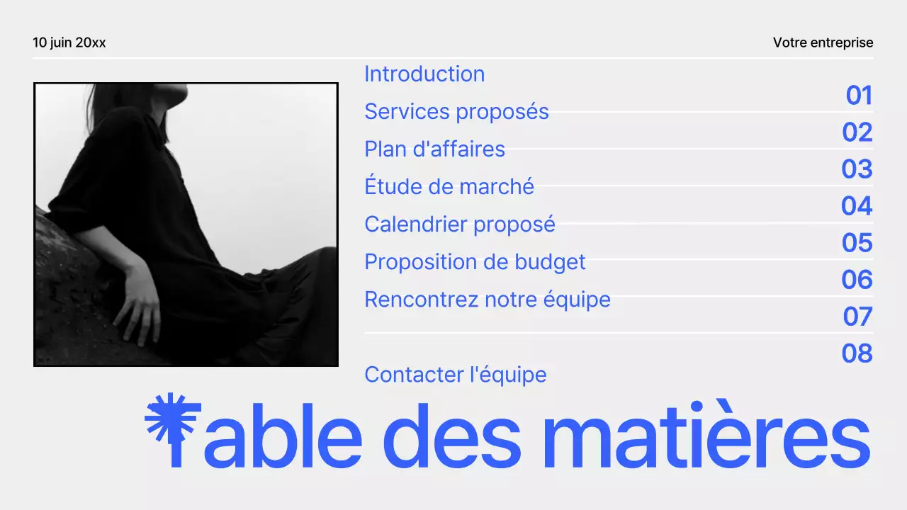 Proposition de projet géométrique moderne noir et bleu