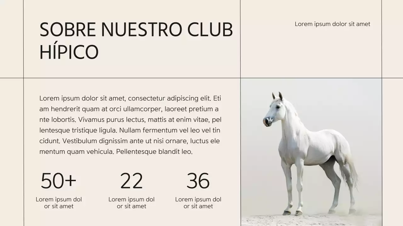 Presentación de la empresa Beige Minimal Horse Club