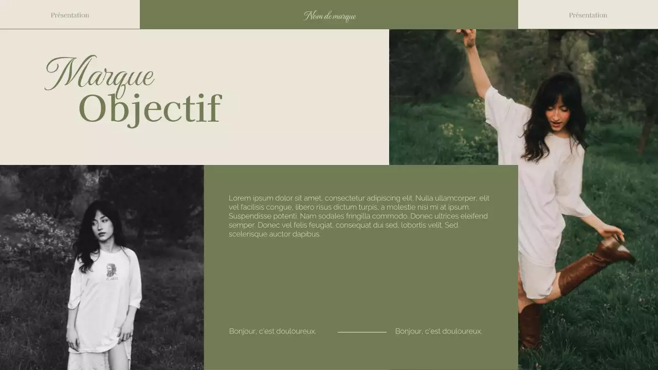 Stratégie de marque de la femme verte et élégante