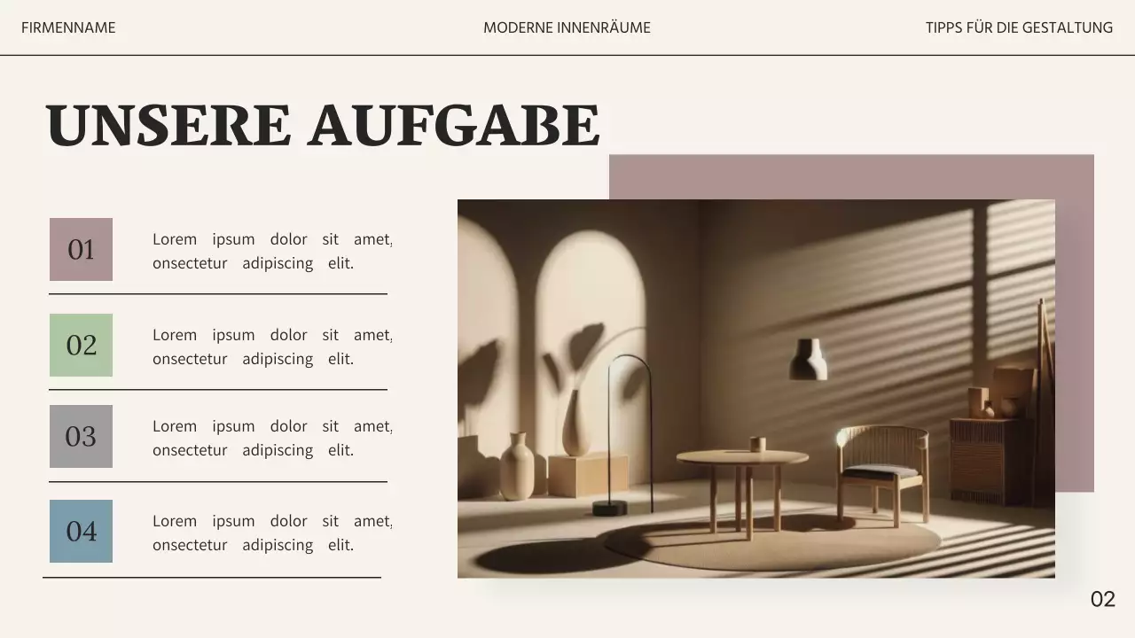 Beige und Schwarz Moderne Innenarchitektur Studio Business Promotion