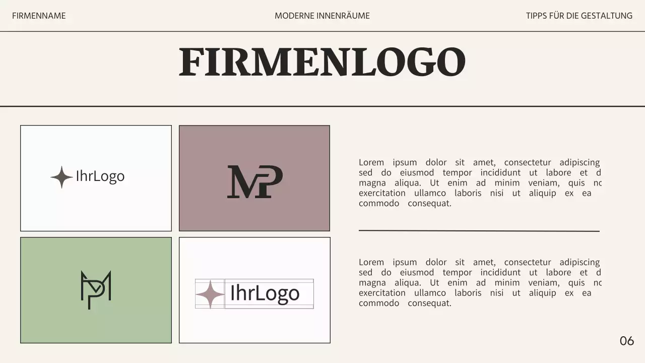 Beige und Schwarz Moderne Innenarchitektur Studio Business Promotion