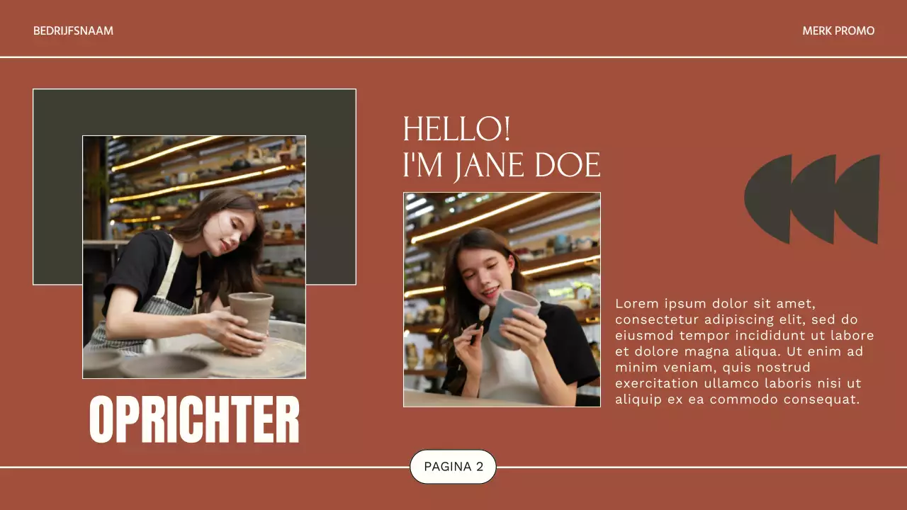 Bruin en grijs modern aardewerk Studio zakelijke promotie