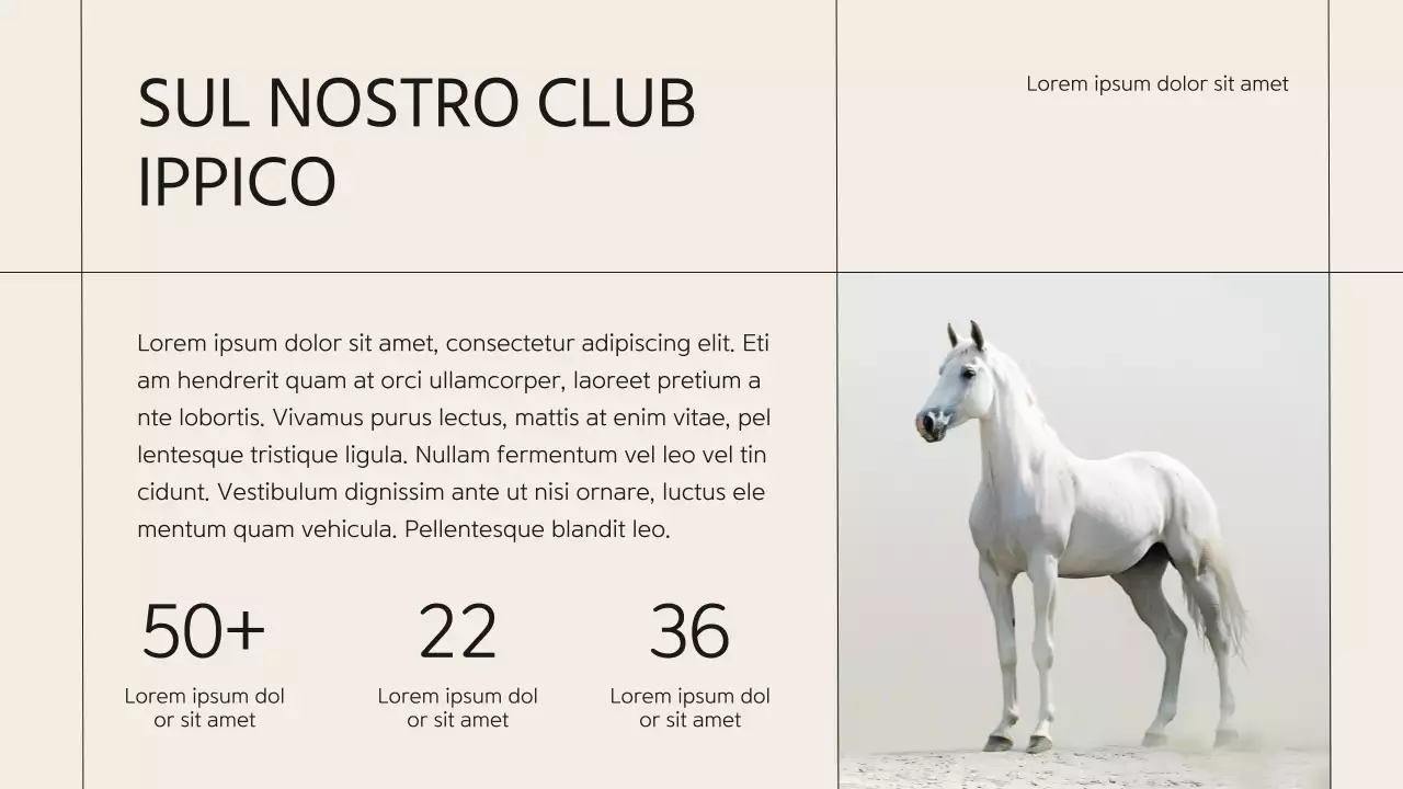 Introduzione dell'azienda Beige Minimal Horse Club