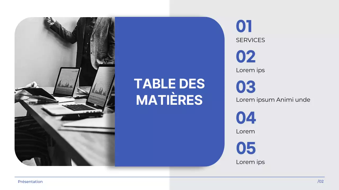 White indigo simple moderne Agence de marketing introduction de l'entreprise