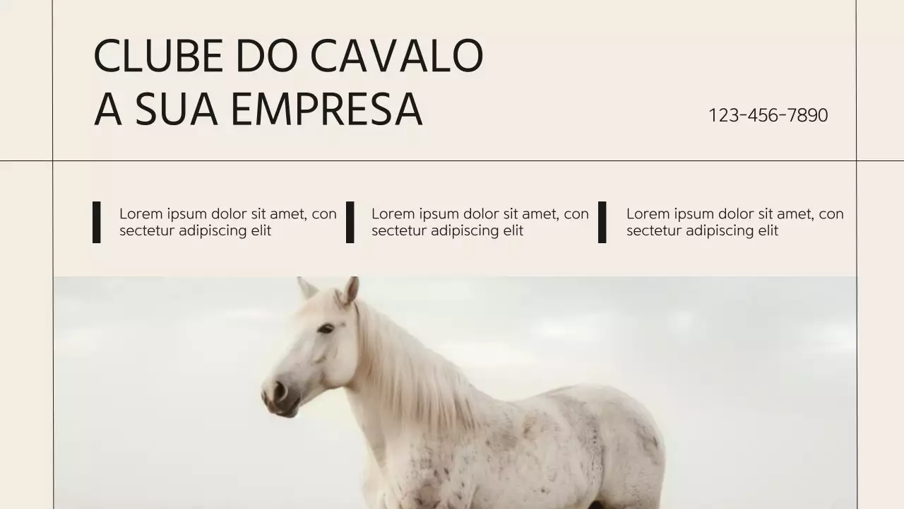 Bege Minimal Horse Club Apresentação da empresa