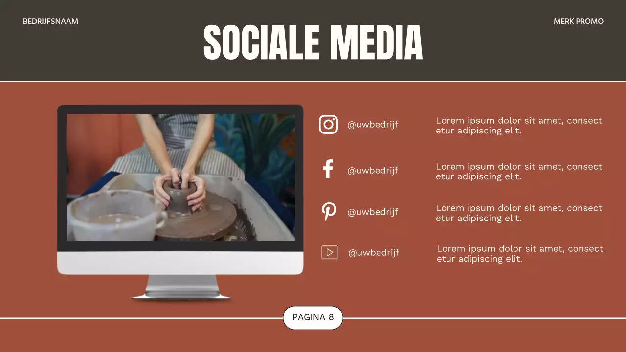 Bruin en grijs modern aardewerk Studio zakelijke promotie