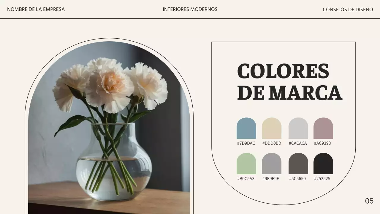 Estudio de interiorismo moderno en beige y negro Promoción empresarial