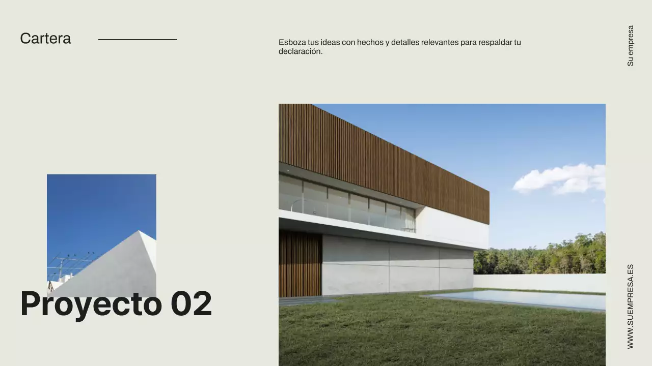 Propuesta de proyecto empresarial minimalista en negro y marfil