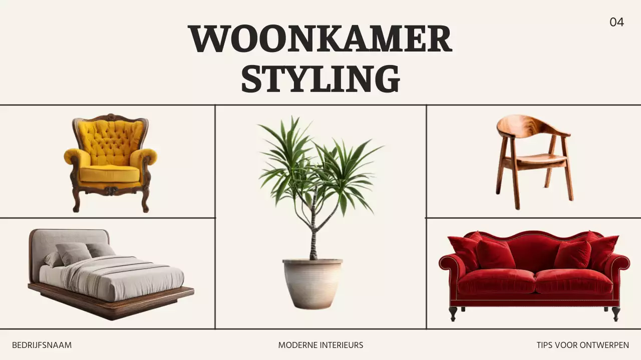 Beige en Zwart Modern Interieur Ontwerp Studio Zakelijke Promotie