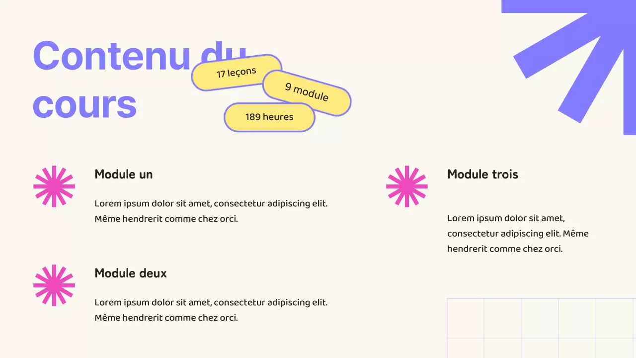 Beige et violet Géométrique Promotion des cours SMM en ligne