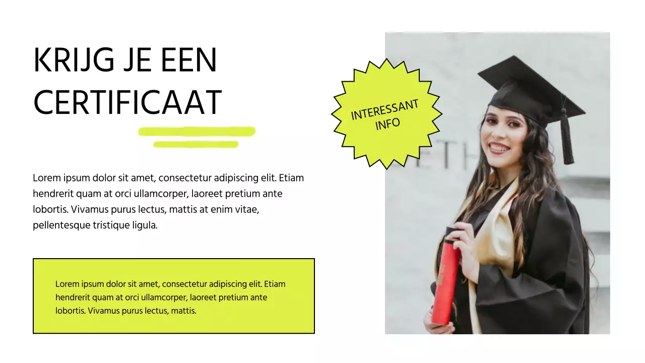 Witte en Lime Moderne Online Cursus Promotie