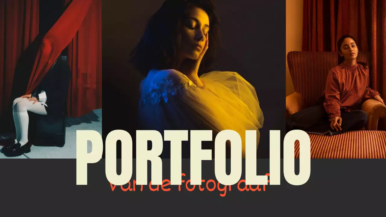 Presentatie portfolio zwart-rood trendfotograaf