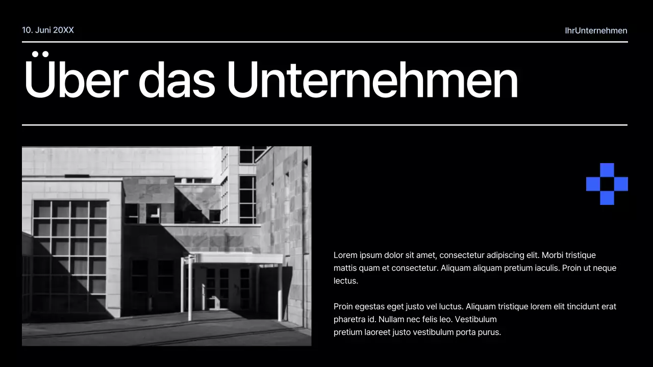 Schwarz und Blau Modern Geometrisch Projektvorschlag