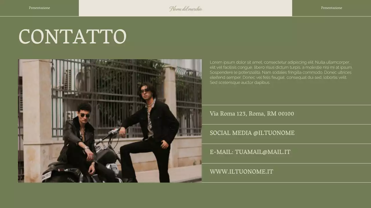 Strategia di marca aziendale per una donna elegante e verde