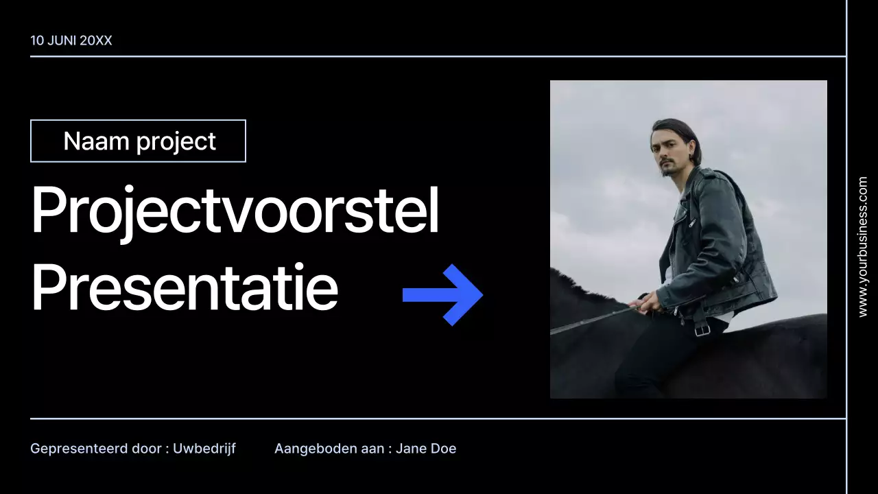 Zwart en Blauw Modern Geometrisch Projectvoorstel