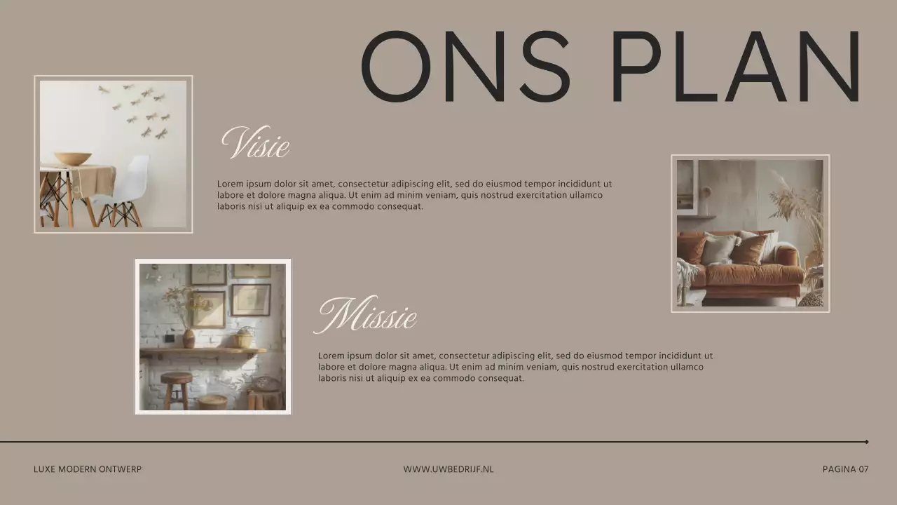 Beige Bruin Modern Interieur Ontwerp Studio Presentatie