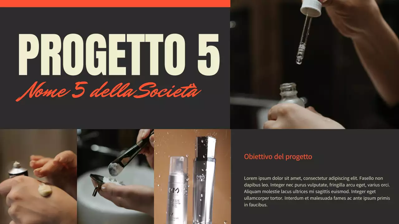 Presentazione del portafoglio del fotografo di tendenza in nero e rosso