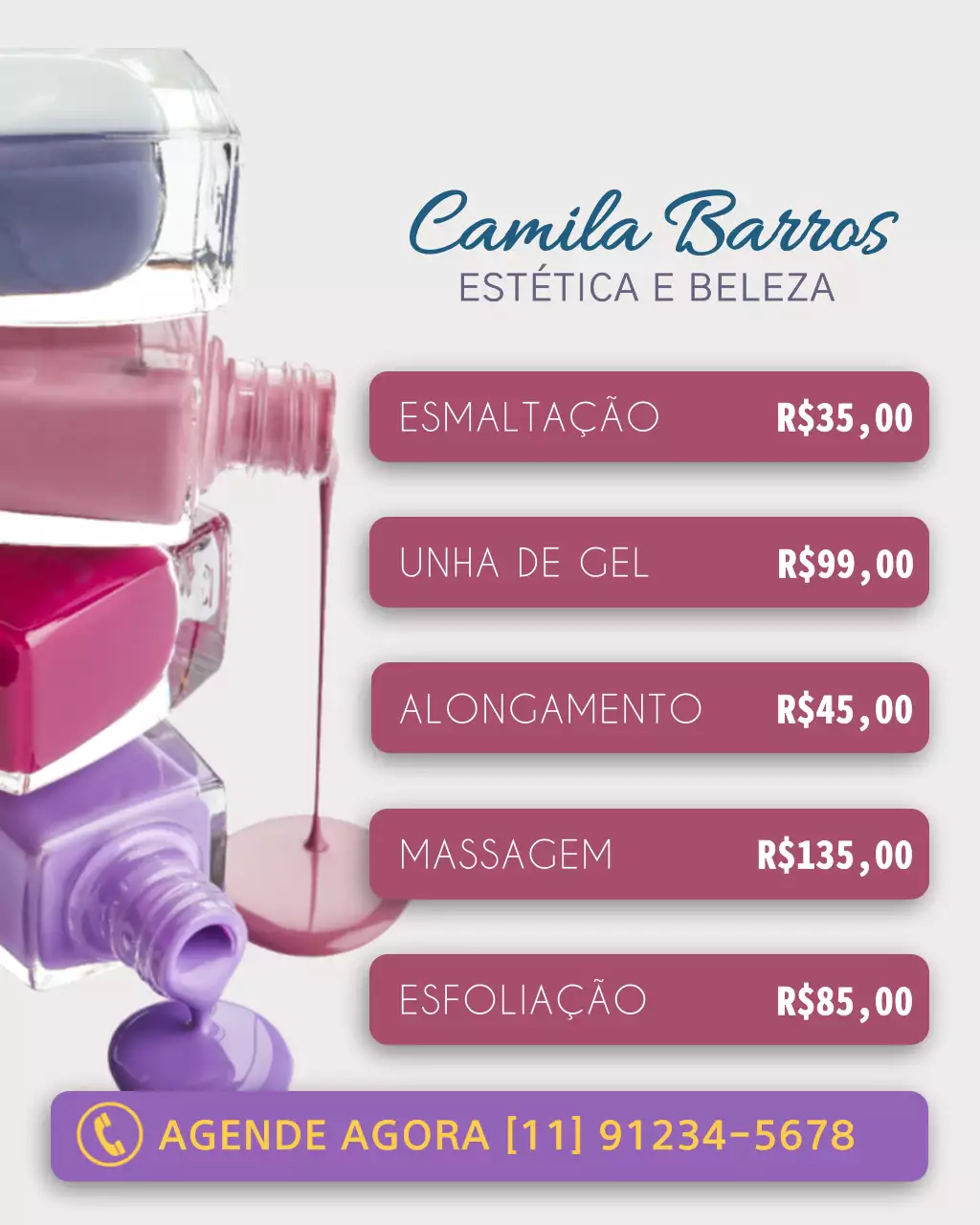 Postagem promocional de beleza simples roxa no Instagram