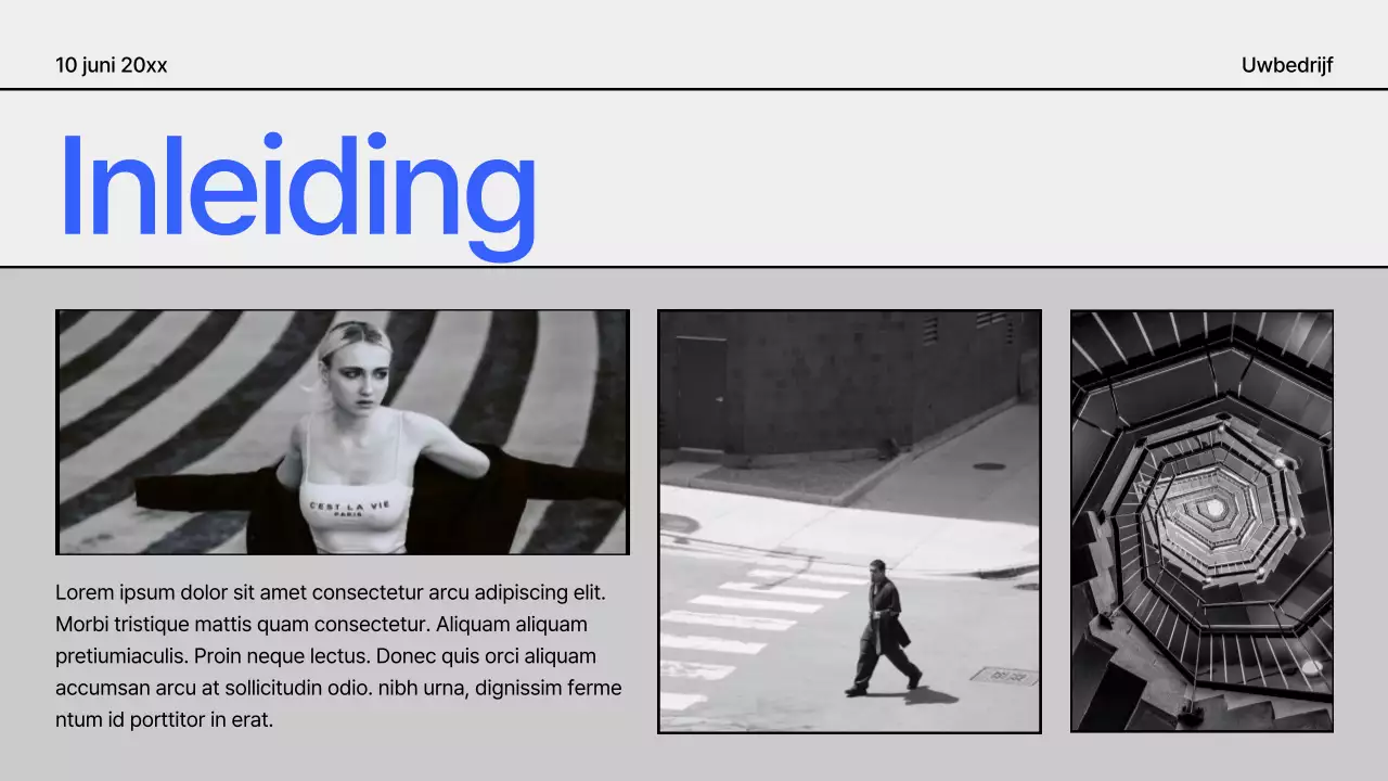 Zwart en Blauw Modern Geometrisch Projectvoorstel