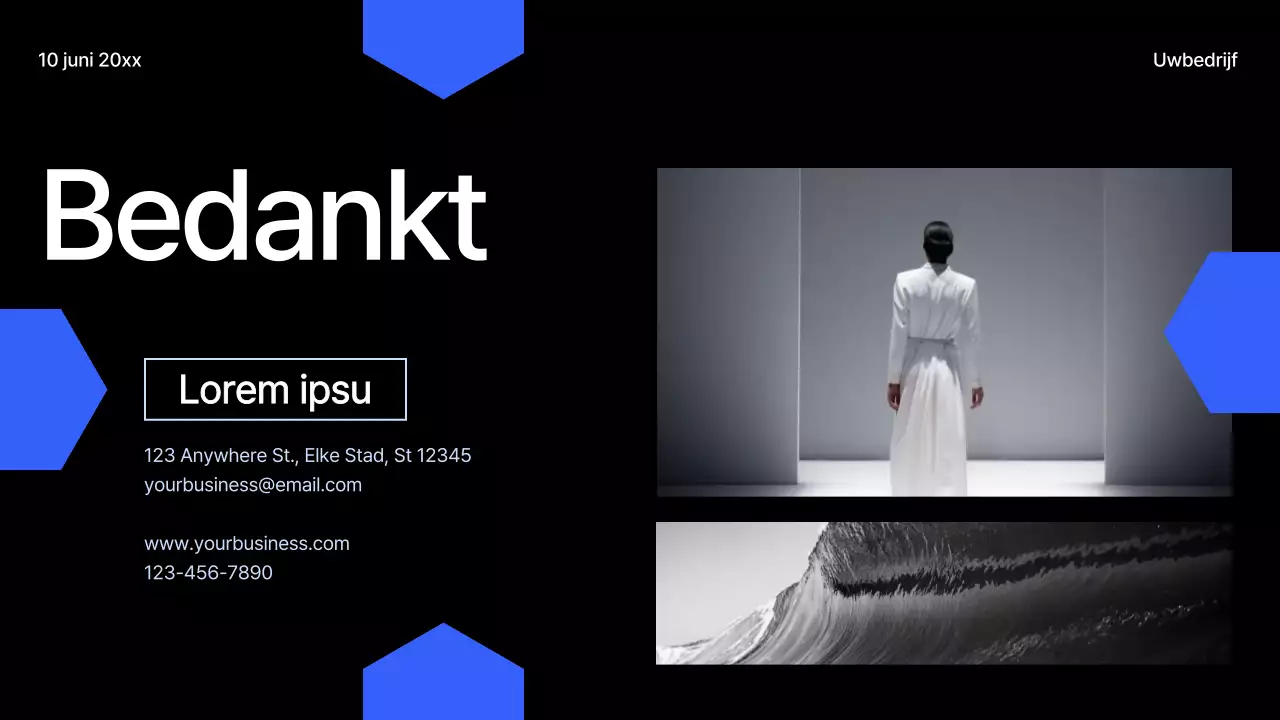 Zwart en Blauw Modern Geometrisch Projectvoorstel