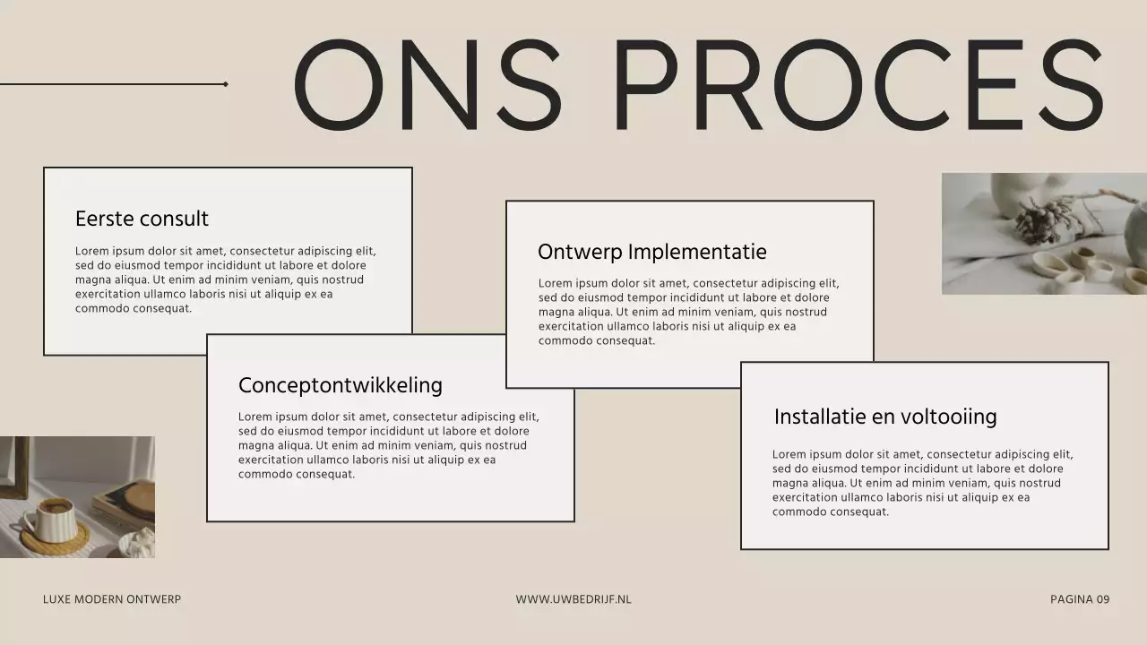 Beige Bruin Modern Interieur Ontwerp Studio Presentatie