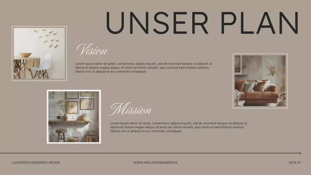 Beige Braun Moderne Innenarchitektur Studio Präsentation