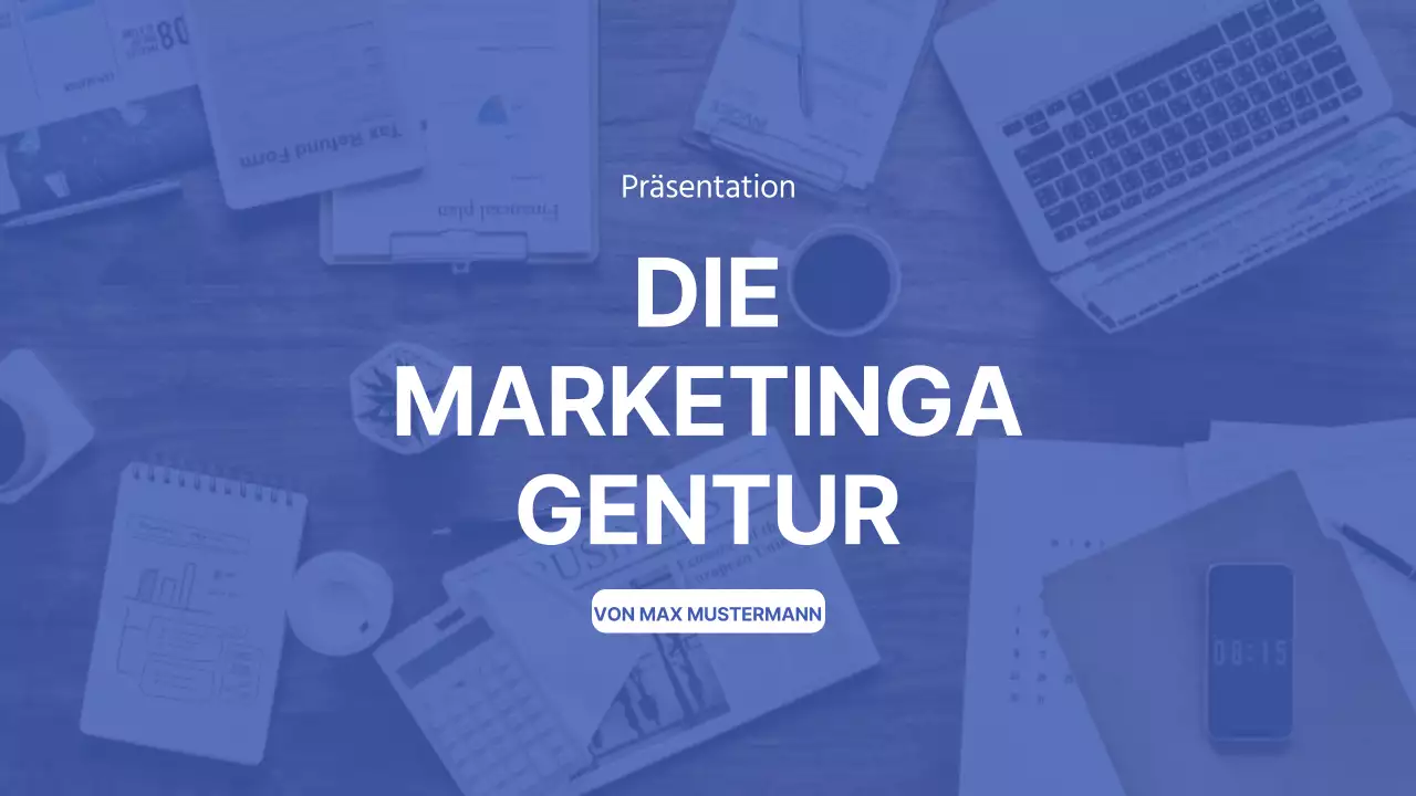 White indigo simple modern Marketing Agency Unternehmensvorstellung