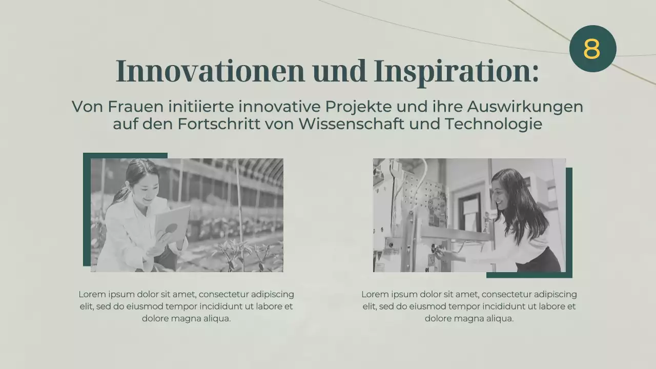 Grünes und graues grundlegendes Vorlesungsmaterial über Frauen in der Wissenschaft