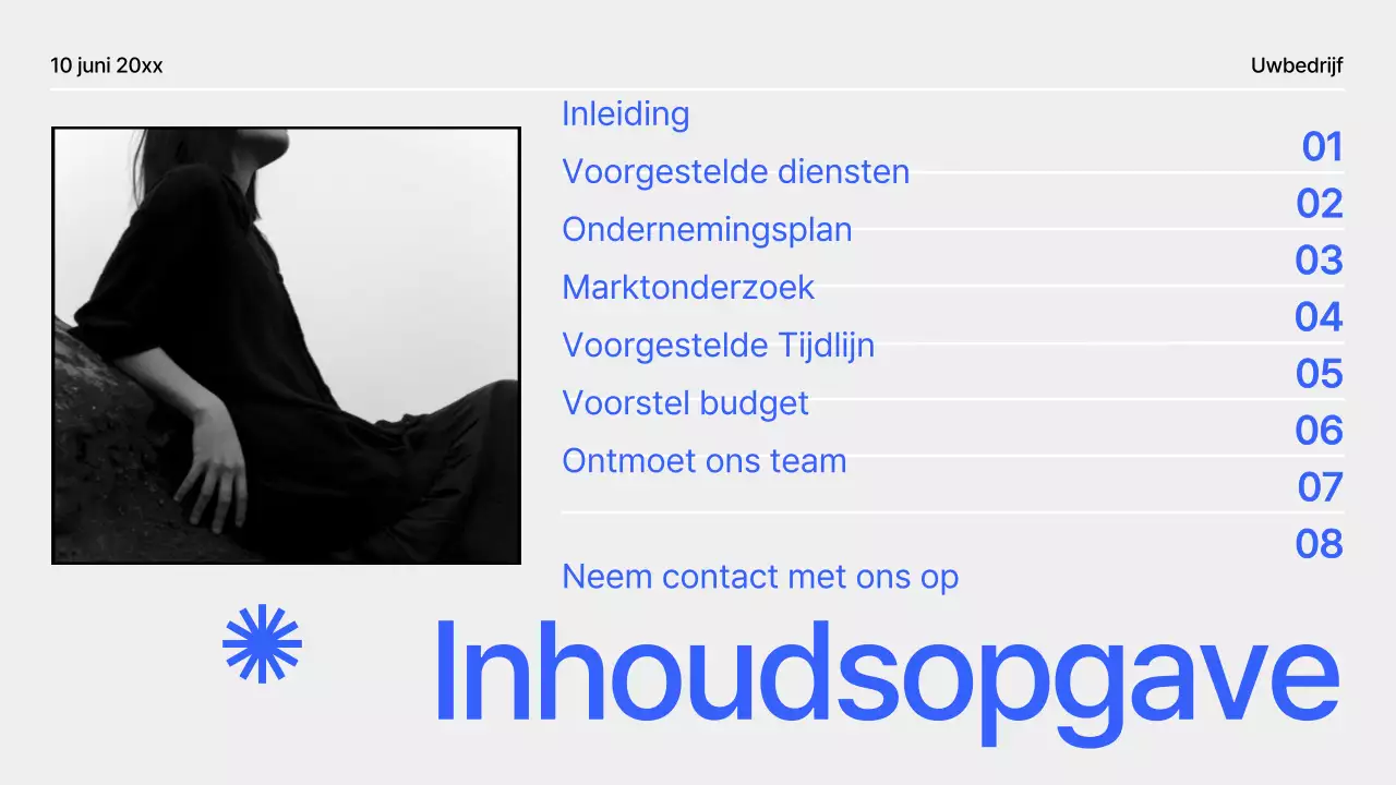 Zwart en Blauw Modern Geometrisch Projectvoorstel