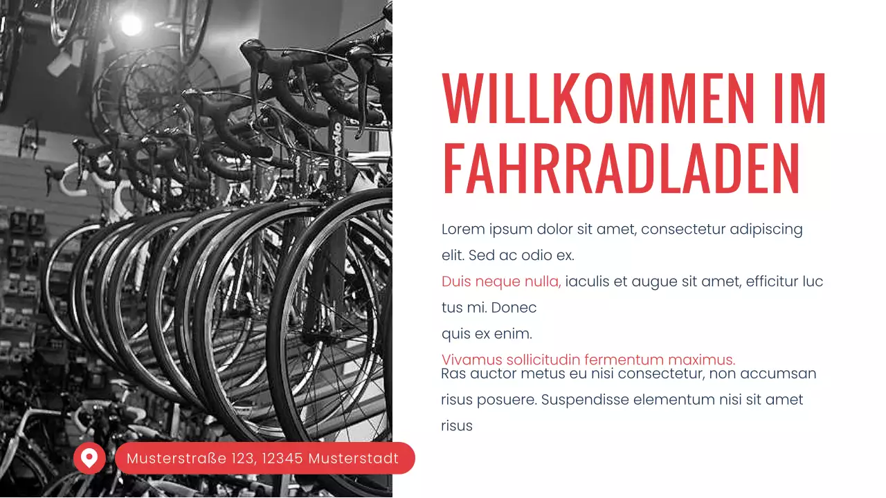 Navy Red moderne minimale Bike Shop Unternehmen die Einführung