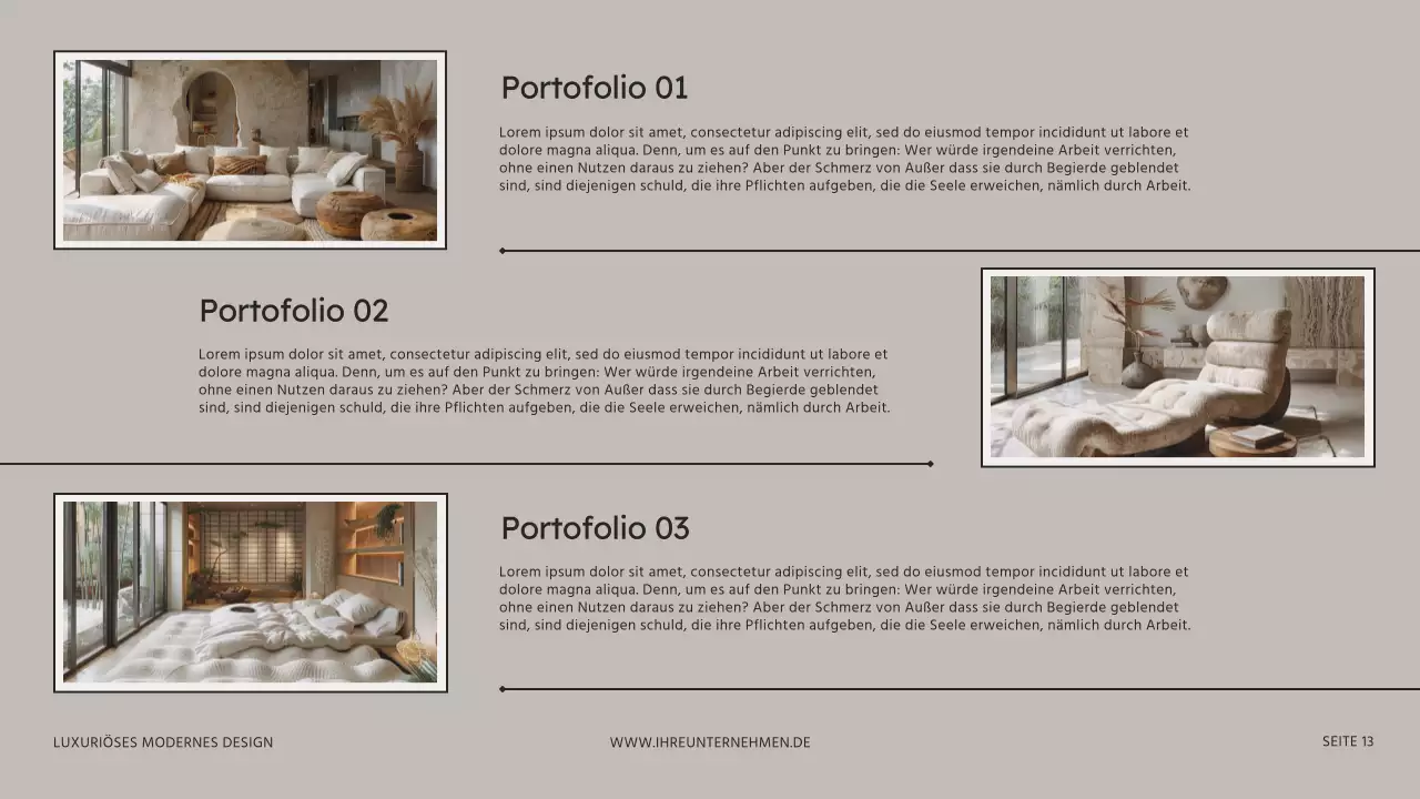 Beige Braun Moderne Innenarchitektur Studio Präsentation