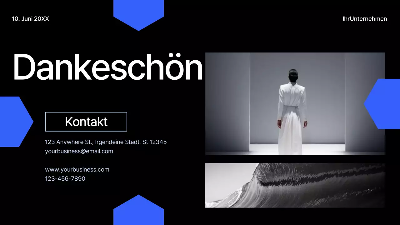 Schwarz und Blau Modern Geometrisch Projektvorschlag