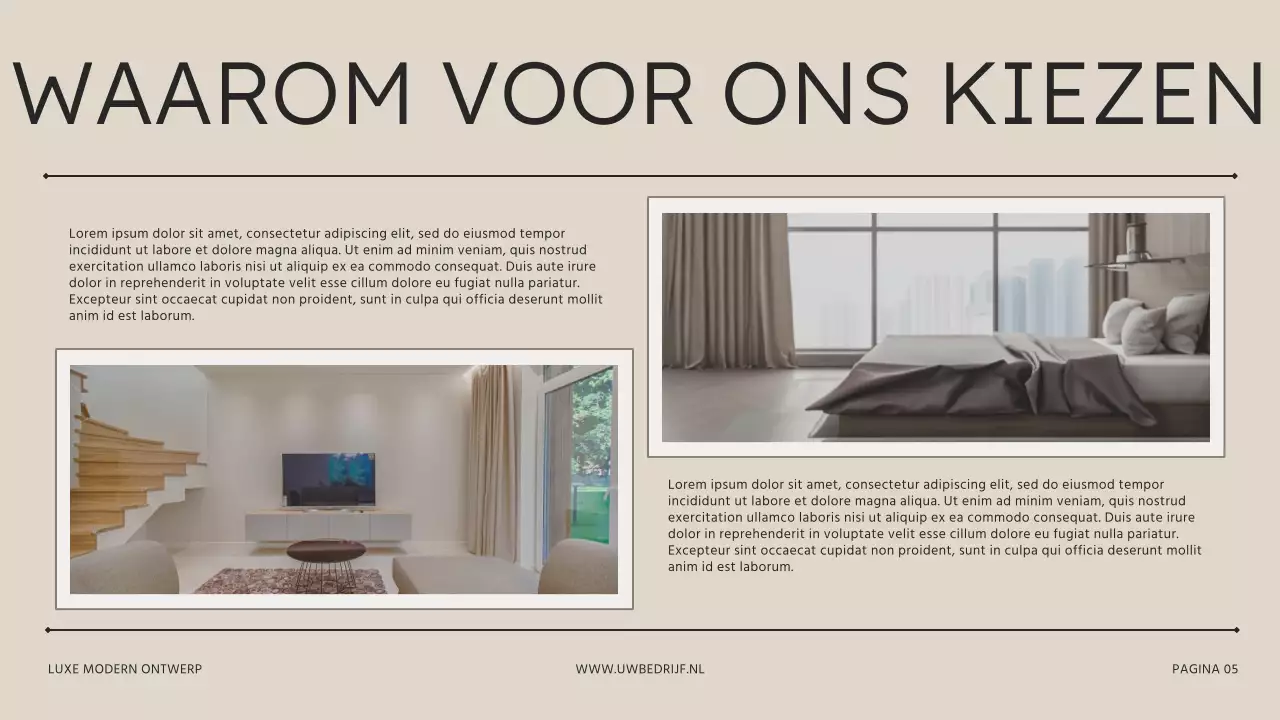 Beige Bruin Modern Interieur Ontwerp Studio Presentatie