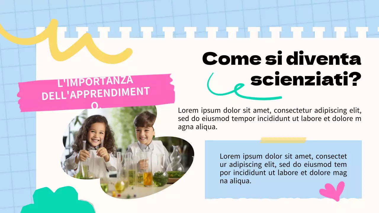 Materiale didattico di base sulle donne nella scienza in blu e rosa