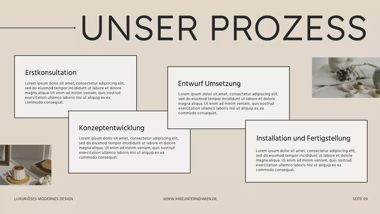 Beige Braun Moderne Innenarchitektur Studio Präsentation