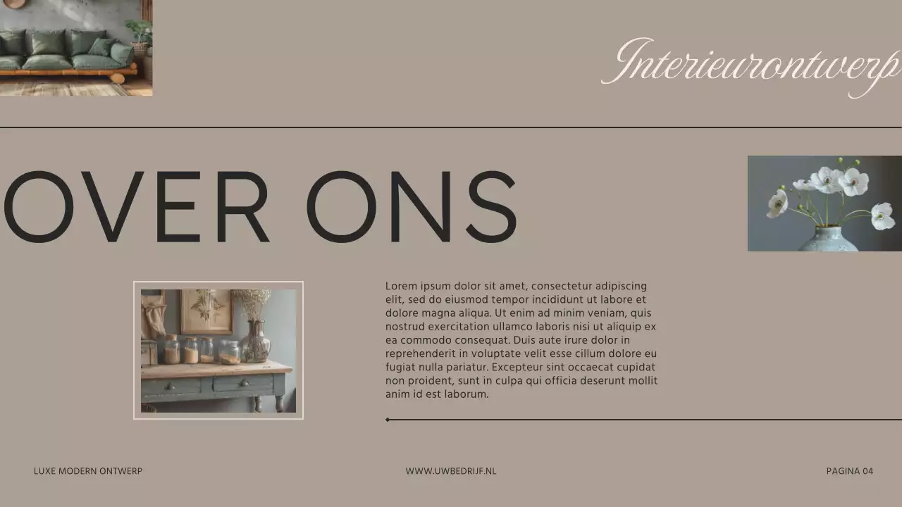 Beige Bruin Modern Interieur Ontwerp Studio Presentatie