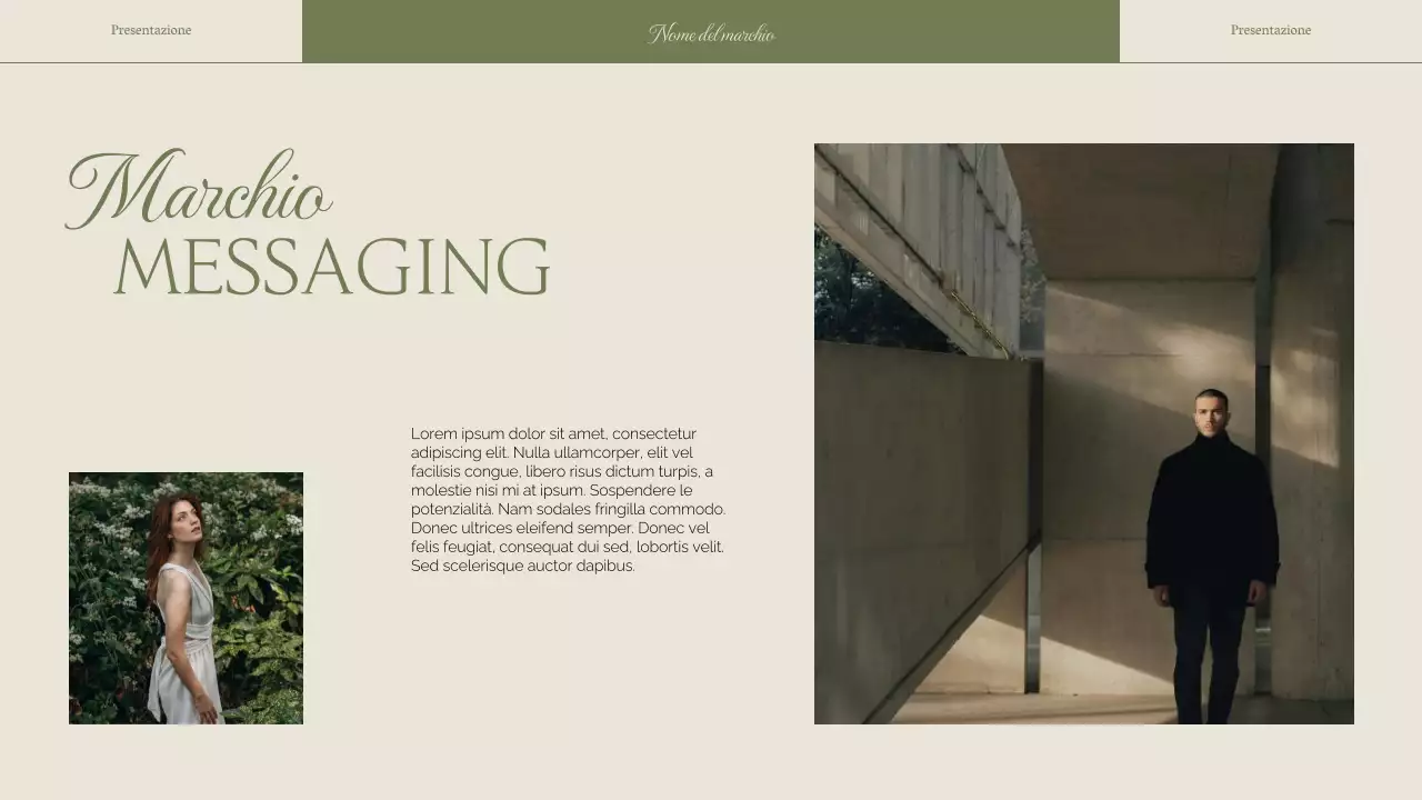 Strategia di marca aziendale per una donna elegante e verde