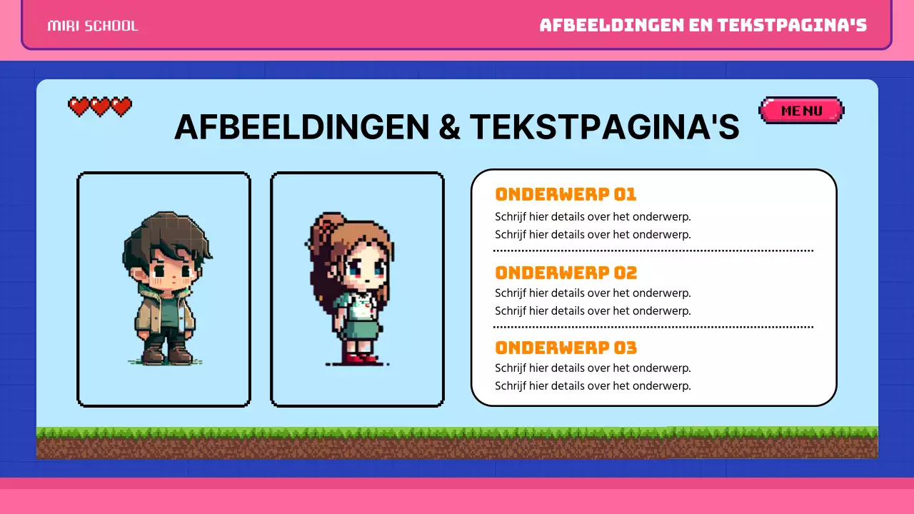 Roze blauw pop art retro pixel klasse materiaal